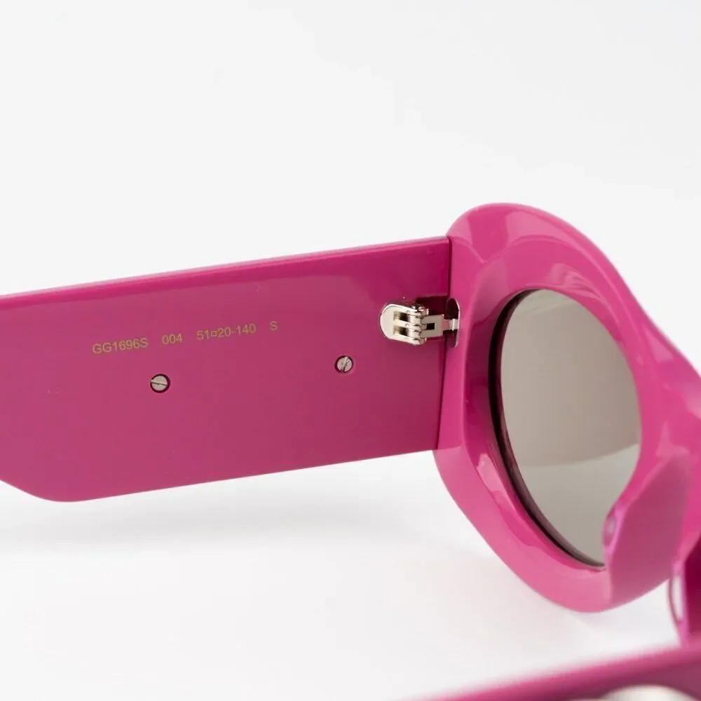 NEW Gucci GG1696S 004 Fuchsia Pink Grey Women Oval Sunglasses GG 1696S - Picture 7 of 10
